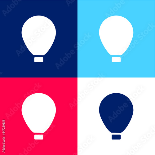 Big Air Balloon blue and red four color minimal icon set