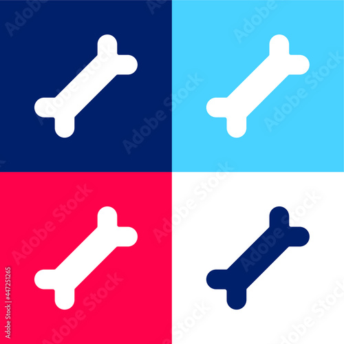 Bone blue and red four color minimal icon set