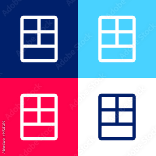 Big Layout blue and red four color minimal icon set