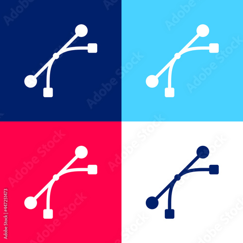 Bezier blue and red four color minimal icon set