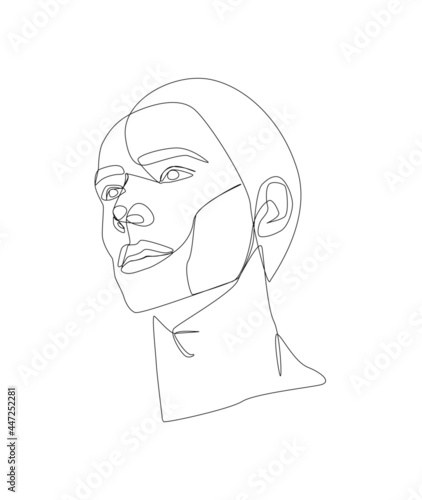Name of artwork: "Men number 39" One-line art. The charm of this piece is the lines of different painters. Created by ART of ONE LINE.