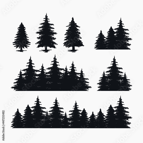 handdrawn pine tree vector ilustration