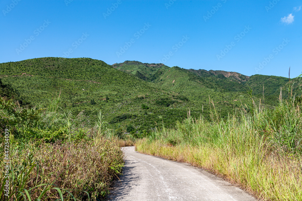 Scenic View Of Green Landscape And Mountains Against Sky