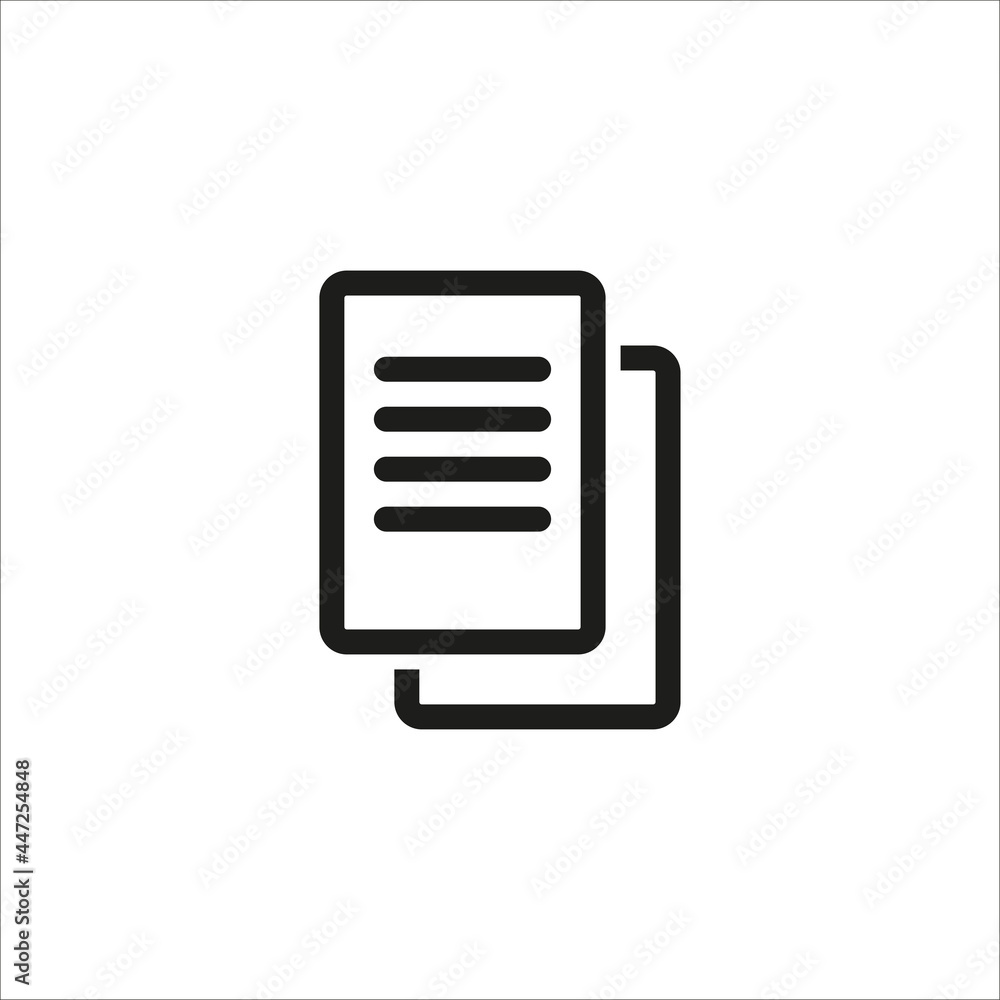 The document icon. Simple vector linear illustration on a white background The document icon. Simple vector linear illustration on a white background