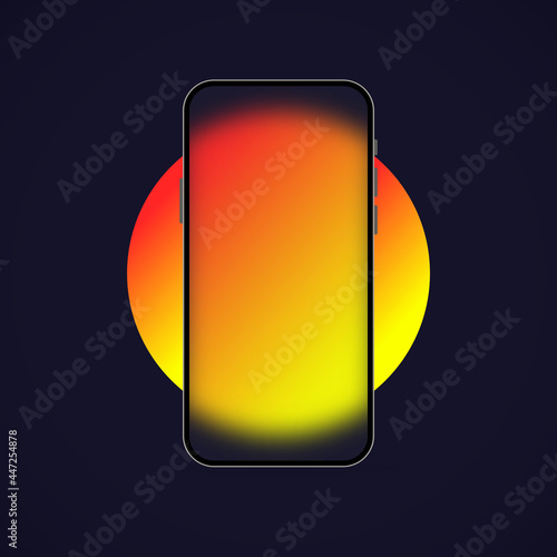 Smart phone template. Glassmorphism style. Realistic glass morphism effect with set of transparent glass plates. Vector illustration.