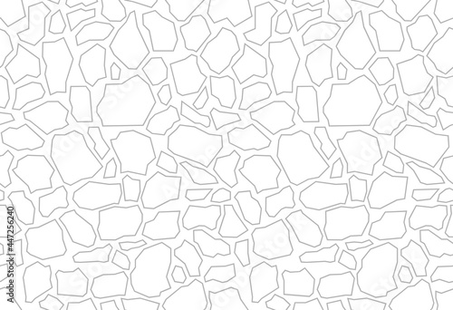 Paving stone coating for fillings. Terrazzo flooring vector white seamless pattern. Trencadis texture with white stone chips. Wall or track tiles, walkway natural stone.