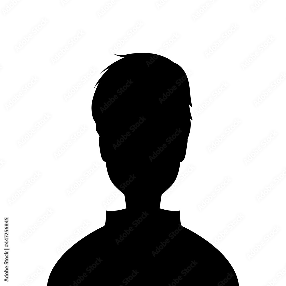 Cartoon man silhouette profile picture - vector
