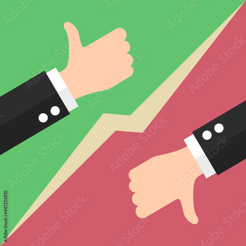 Thumbs up and down icon for business design