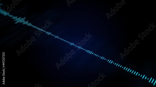 4K Abstract Audio wavefrom music waves oscillation loop Animation. Futuristic sound wave visualization. Synthetic sample music technology . Tune print emphasize Distorted frequencies. photo