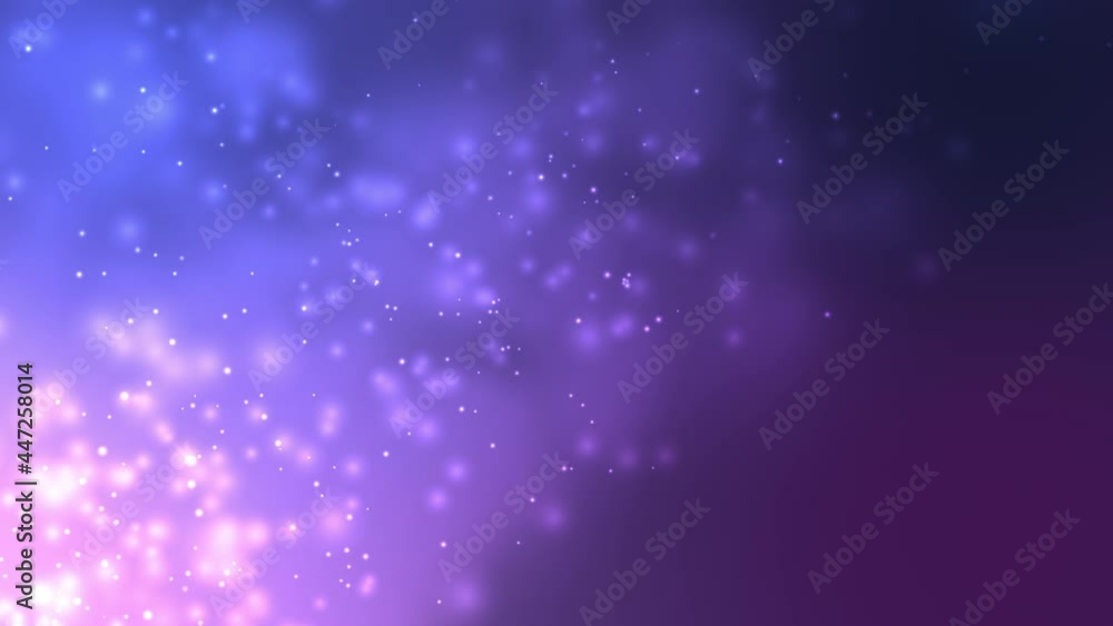 blue and violet bokeh particles awards dust gradient abstract background. Futuristic in space on dark blue and violet background. Slow Motion. Looped Animation of Wind Particles In The Air With Bokeh. blue and violet bokeh particles awards dust gradient abstract background. Futuristic in space on dark blue and violet background. Slow Motion. Looped Animation of Wind Particles In The Air With Bokeh.