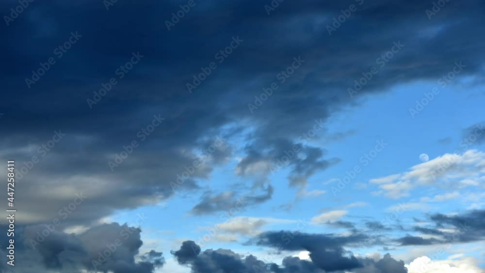 4K Time lapse, Gray and white rolling puffy clouds floating in the sky. Concept Storm Clouds Raining. 4K Time lapse, Gray and white rolling puffy clouds floating in the sky. Concept Storm Clouds Raining.