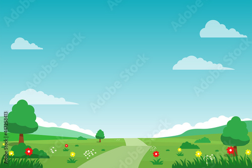 Beautiful nature landscape vector suitable for background or illustration