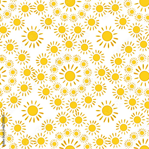 Vector seamless pattern colorful lined design of abstract lined sun