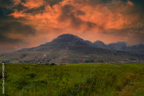 Beautiful landscape of South Africa South Africa region of the Dragon Mountains.