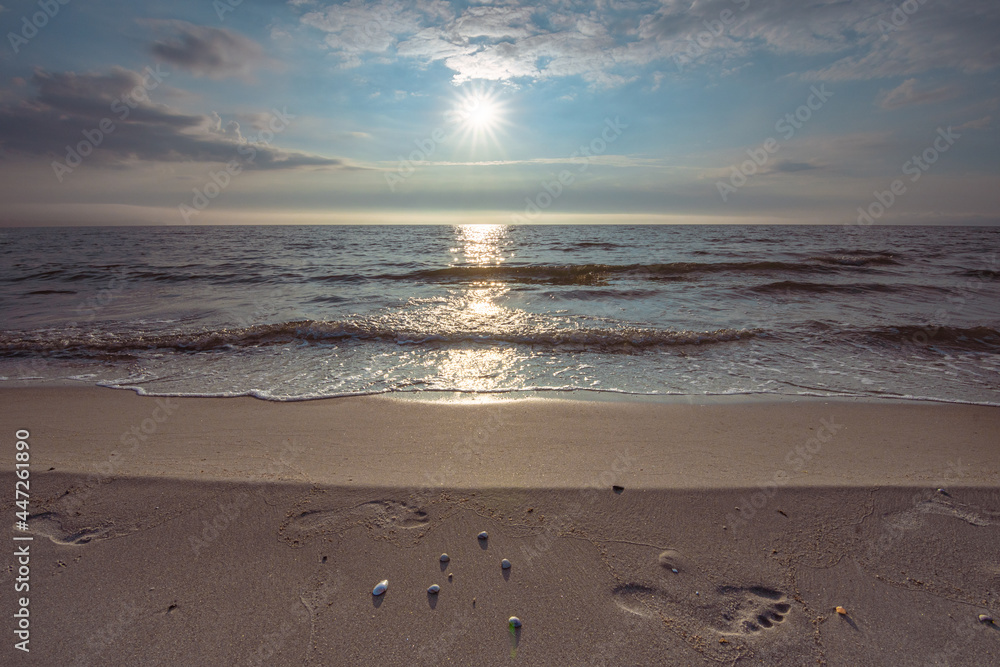 Fußspuren am Ostseestrand