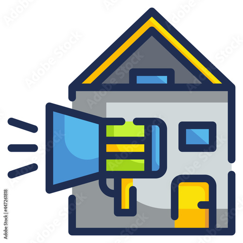 marketing house line icon