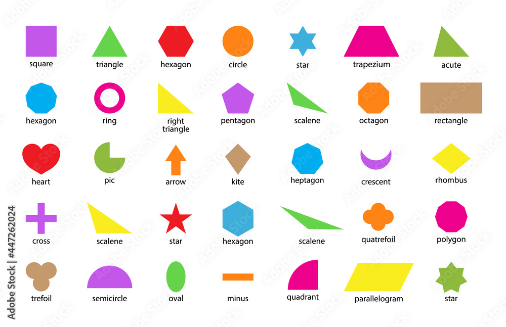 Vetor do Stock Geometric shape. Basic figure for education and toy of