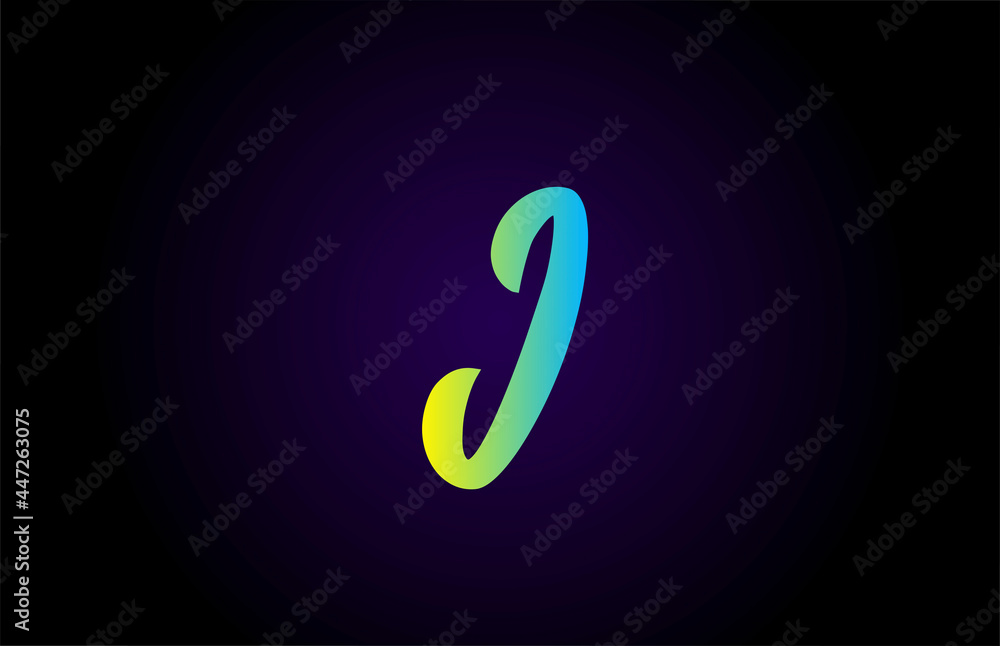 Naklejka premium I alphabet letter logo icon for branding in yellow and green. Creative branding design for lettering and corporate
