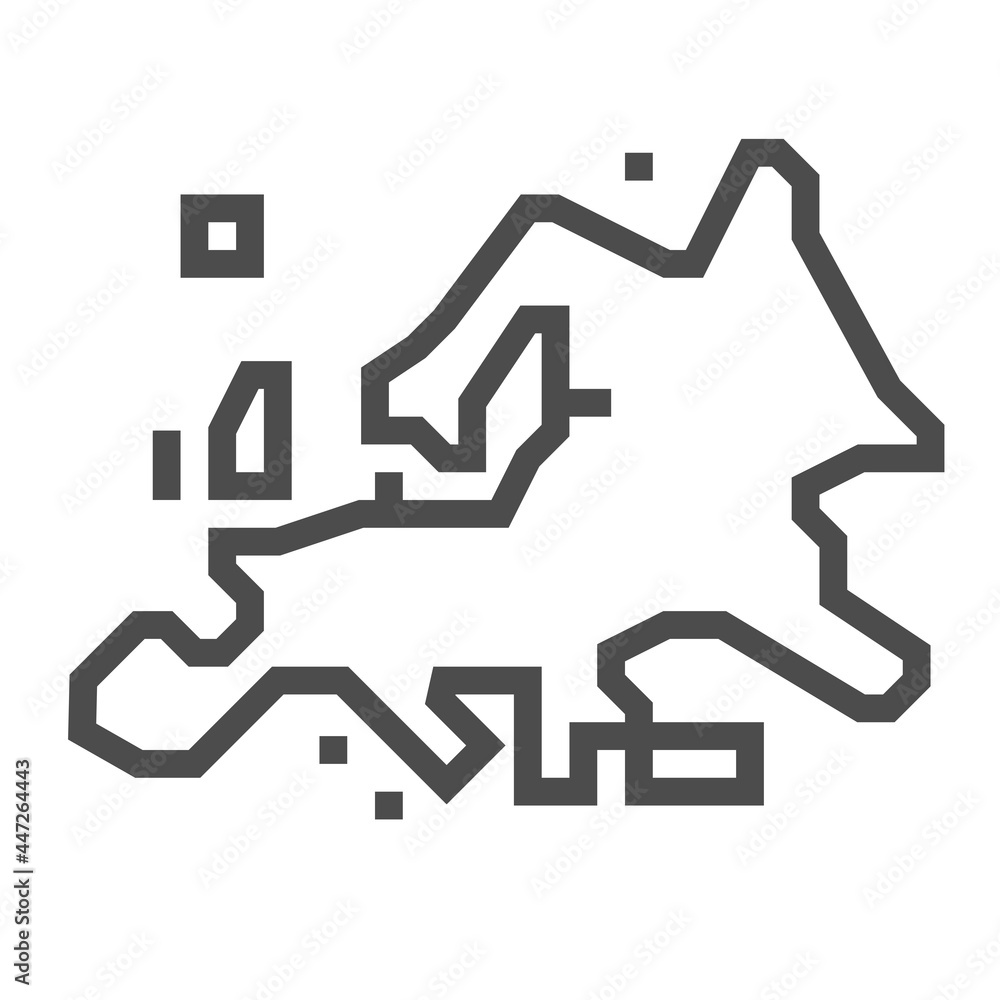 Europe, square line vector icon Europe, square line vector icon
