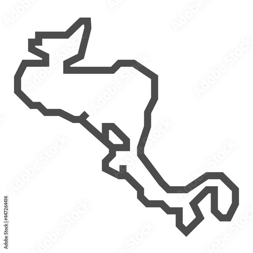 Central America, square line vector icon