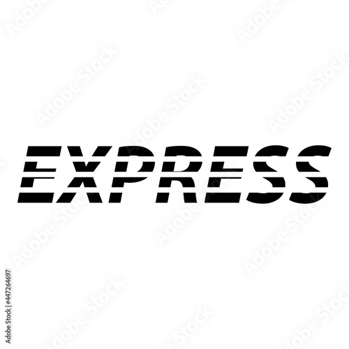 Logo con palabra Express en color negro con lineas de velocidad en color blanco