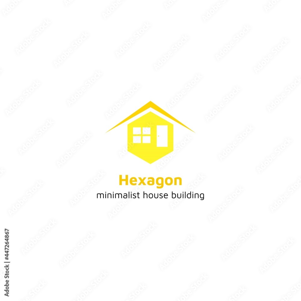Vector graphic illustration of a minimalist house in the shape of a hexagon, perfect for a minimalist home construction company logo. Vector graphic illustration of a minimalist house in the shape of a hexagon, perfect for a minimalist home construction company logo.