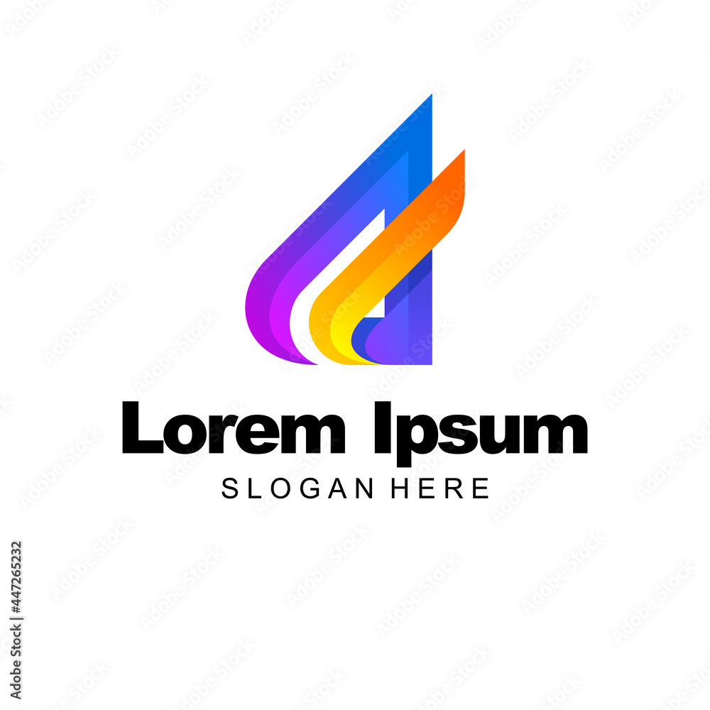 letter a logo colorful gradient template design letter a logo colorful gradient template design