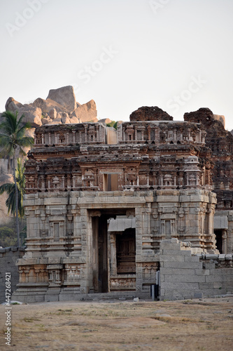 Entrance tower of Achutaraya Temple, Hampi an Unesco heritage site,  Karnataka, India photo