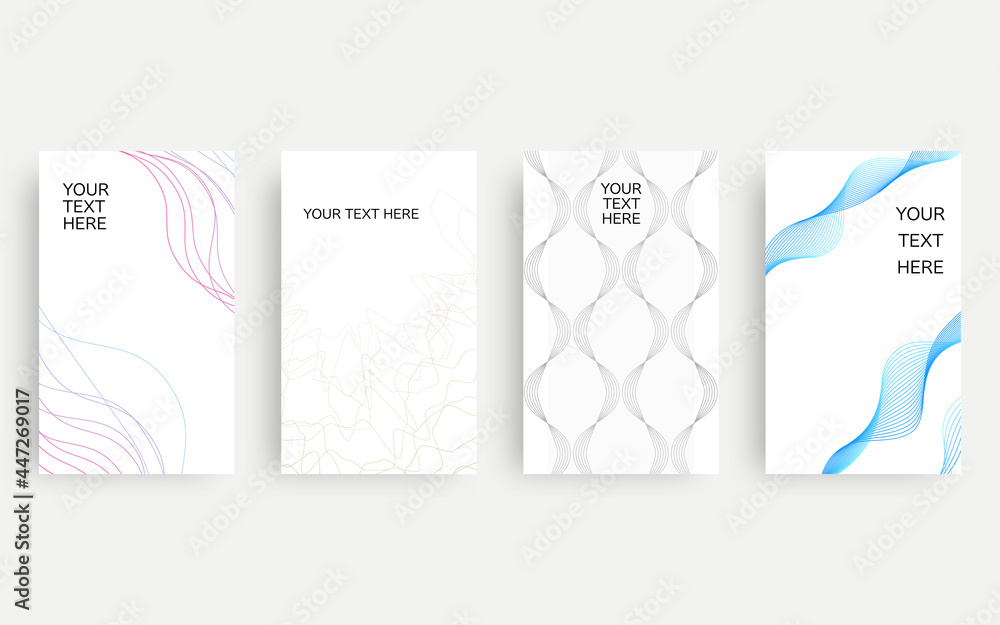 アブストラクト背景を使ったカードデザイン4種類 シンプルな白背景 Stock Vector Adobe Stock