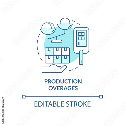 Production overages and usage limits concept icon. Humanitarian aid for affected people in emergency abstract idea thin line illustration. Vector isolated outline color drawing. Editable stroke