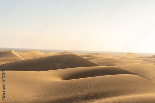 sun reflection on desert sand