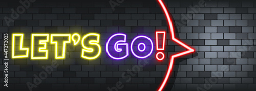 Let is go neon text on the stone background. Let is go. For business, marketing and advertising. Vector on isolated background. EPS 10
