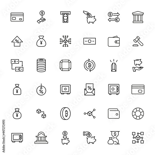 economy line icons set.