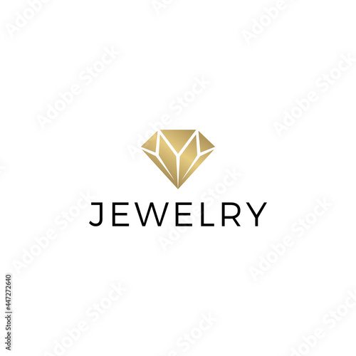 Luxury simple diamond with letter M logo.