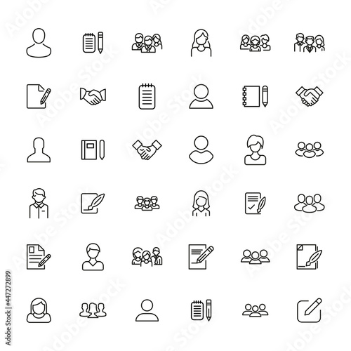 Big set of human resources line icons.