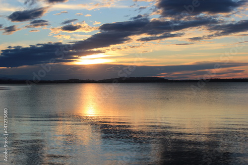 sunset over the lake