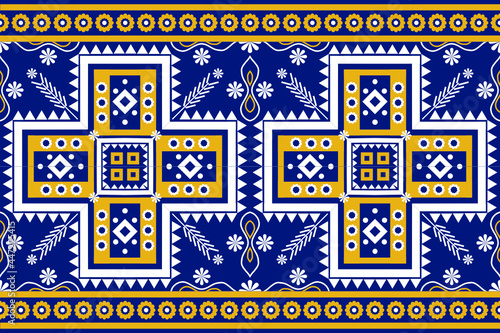 Wallpaper Mural Seamless geometric ethnic asian oriental and tradition pattern design for texture and bachground. Silk and fabric pattern decoration for carpet, clothing, wrapping and wallpaper Torontodigital.ca