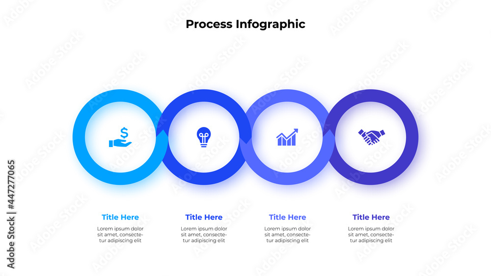 Four rings infographic. Business data visualization. Template for ...