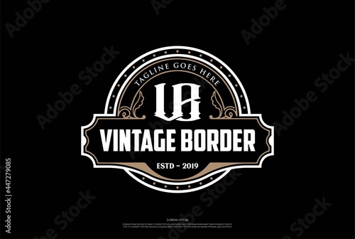 Western Vintage Retro Badge Emblem Label Logo Design Vector