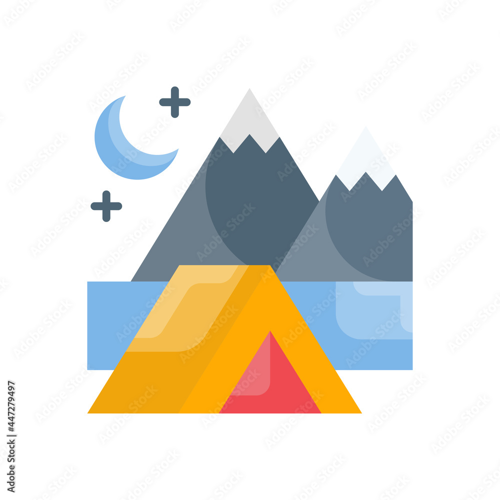 Beach Camping vector Flat icon style illustration. EPS 10 file Beach Camping vector Flat icon style illustration. EPS 10 file