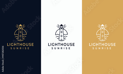 lighthouse logo design template. lighthouse symbol icon.