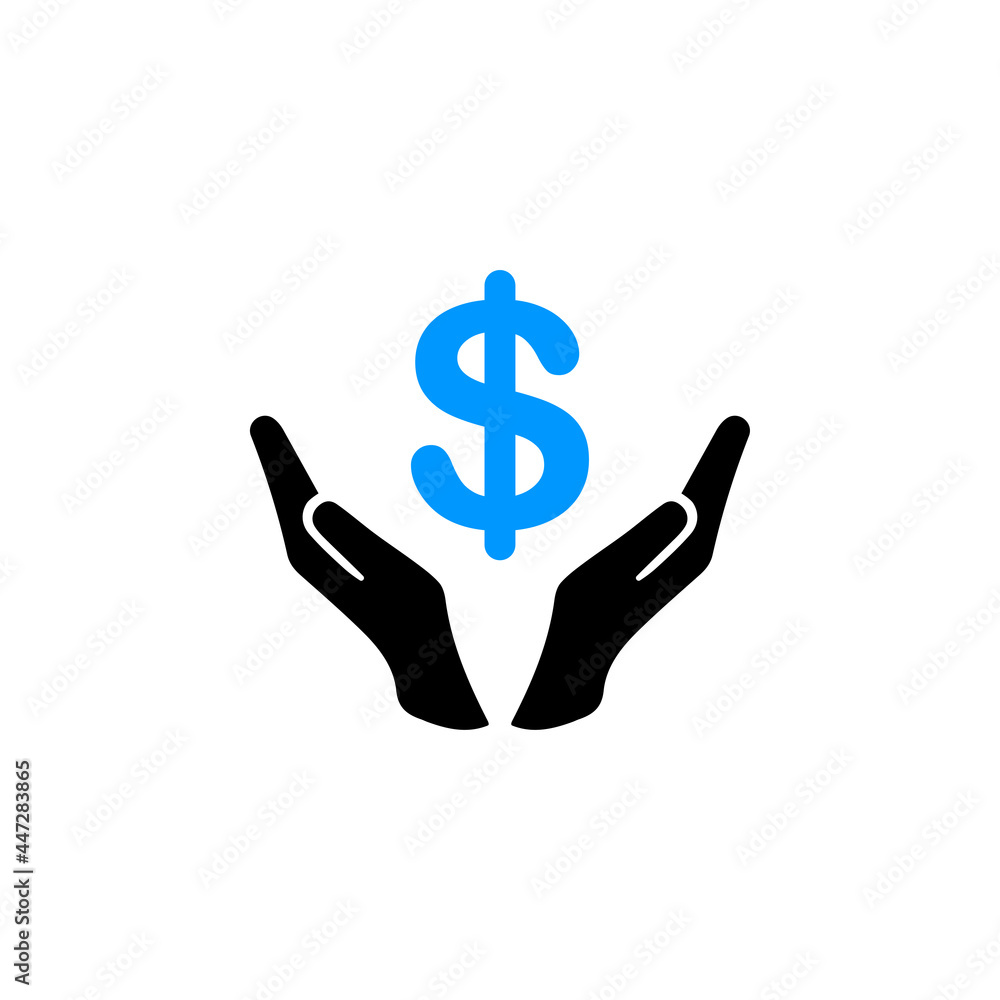 creative Business start up money on hand icon creative Business start up money on hand icon