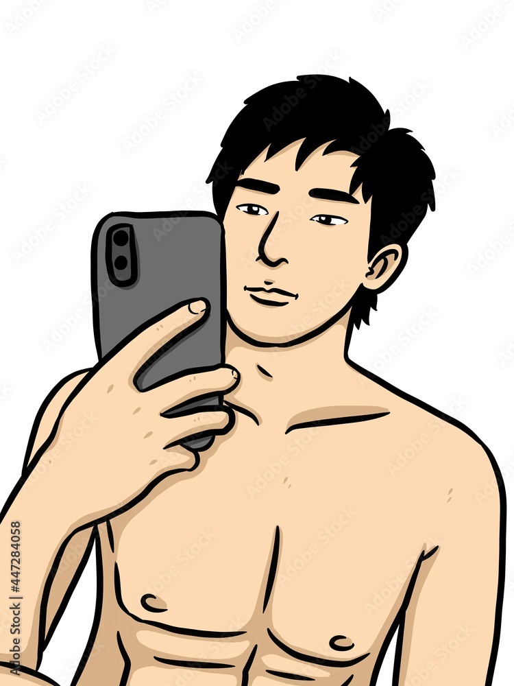 Fototapeta premium cute man cartoon on white background