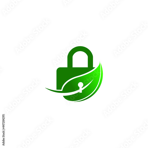 Nature lock logo,Nature Security Lock Icon Logo Design Element.stock illustration.