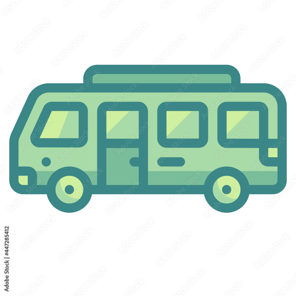 bus blue line icon