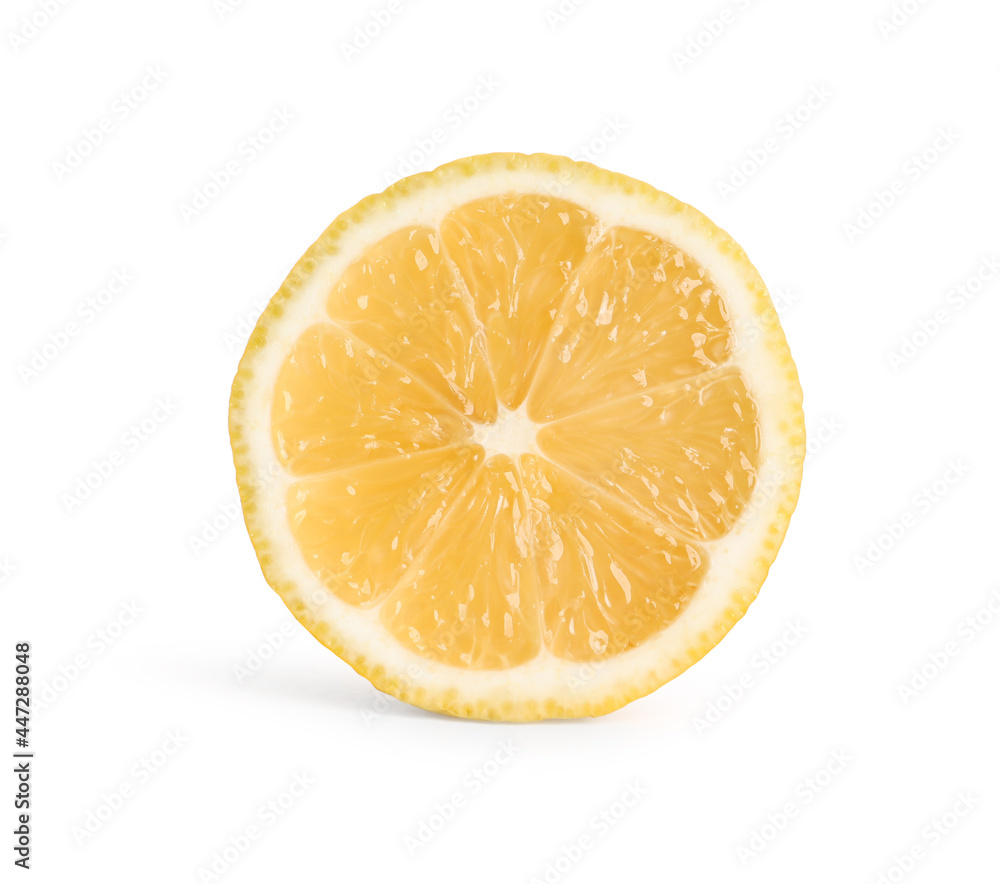 Slice of fresh lemon isolated on white Slice of fresh lemon isolated on white