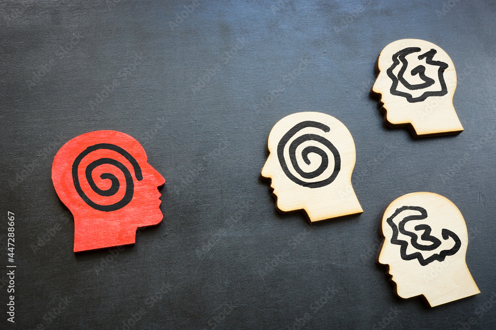 Active listening concept. Head figures on the board. Stock Photo ...