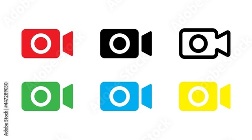 Live. Button play, start. Interface design element for webinar, online course, distance education, lecture, tag, label, icon, banner. Vector isolated illustration.