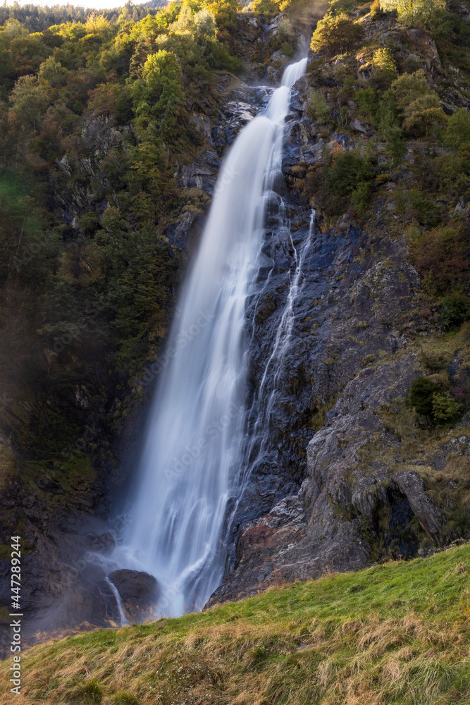 Huge Waterfall at  Merano. Alp Italy.