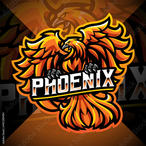 Phoenix esport mascot logo design